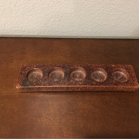 5-HOLE TEALIGHT HEAVY DUTY RESIN CANDLE HOLDER (12  1/4”L X 4”W X 1”H) - Picture 2 of 7